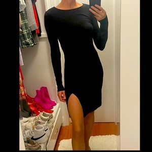 Long sleeved black dress